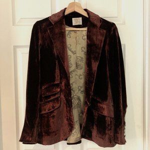 T.ba Velvet Swing Lux Jacket in Wine-Colored Silk Velvet